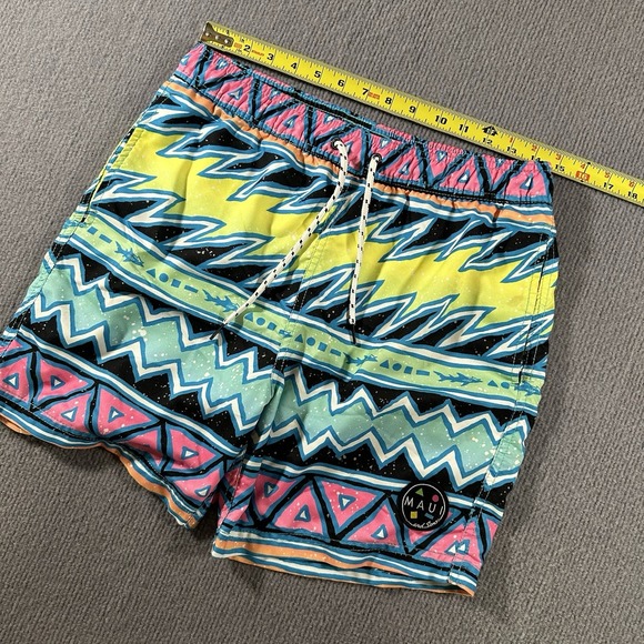 Maui and Sons Mens‎ 6" Stretch Swim Trunks Medium Shorts Lined 90s Island Slice - Picture 8 of 9